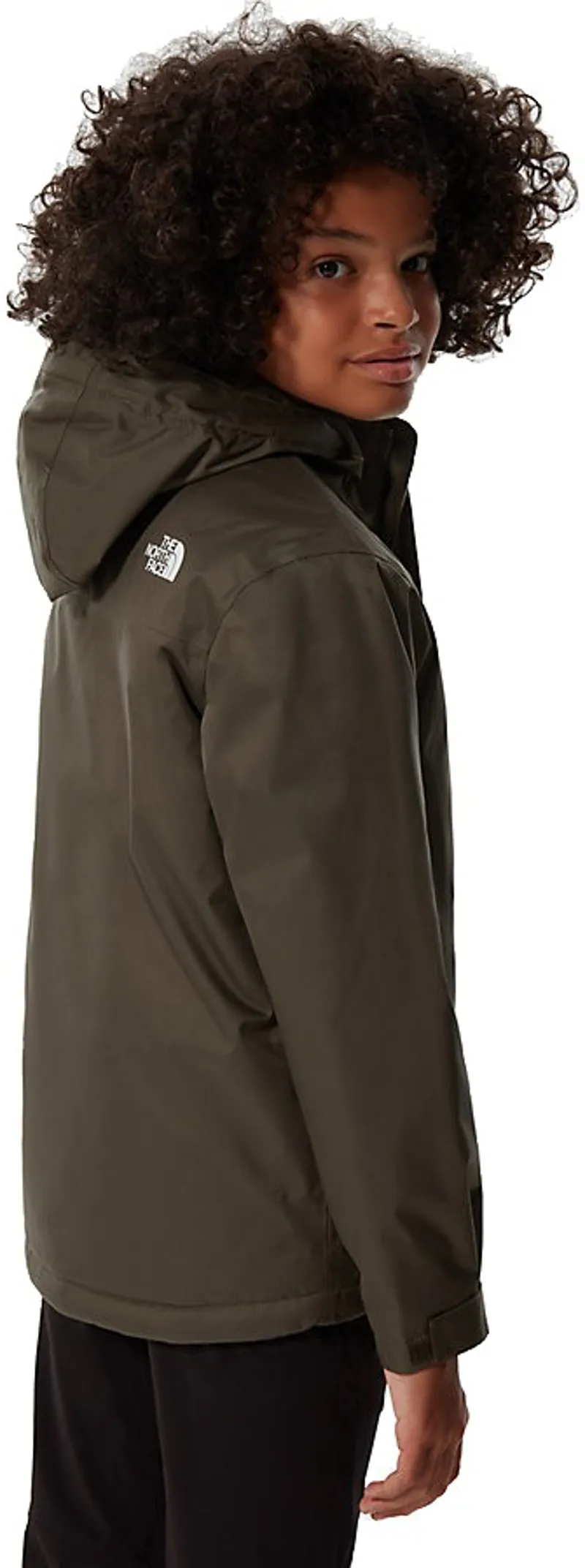 The North Face Youth Snow Quest Jacket - New Taupe Green - TNF White-2